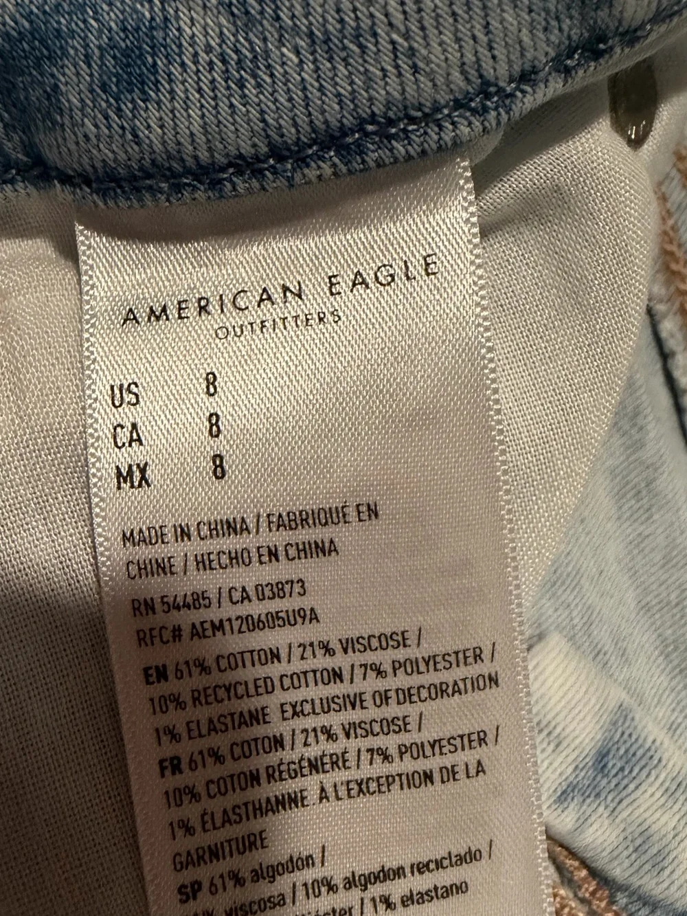 American Eagle Outfitters Light Blue Distressed Denim Shorts, Size 8